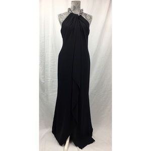 Carmen Marc Valvo 8 Black Gown Dress